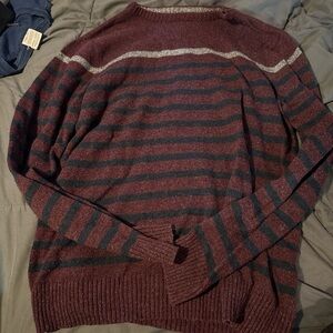 Urban Outfitters Red and Gray Crewneck Sweater